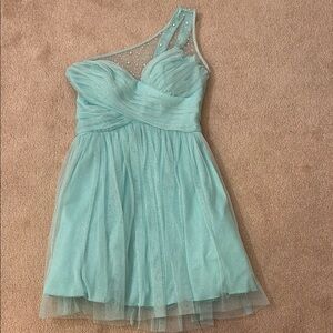 B Darlin Asymmetrical Dress in Light Blue